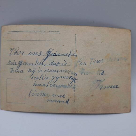 Antique Postcard Girl Suitcase Train Station 228/4 Early 1900s Sepia Tint Europe - Picture 5 of 5